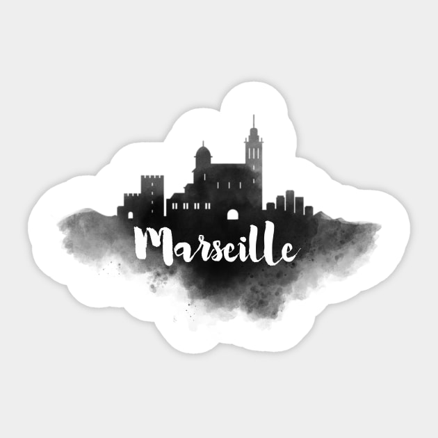 Marseille watercolor Sticker by kursatunsal